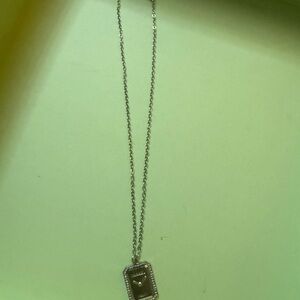 New upcycled CHANEL gold tone  Rectangular clock Pendant Necklace